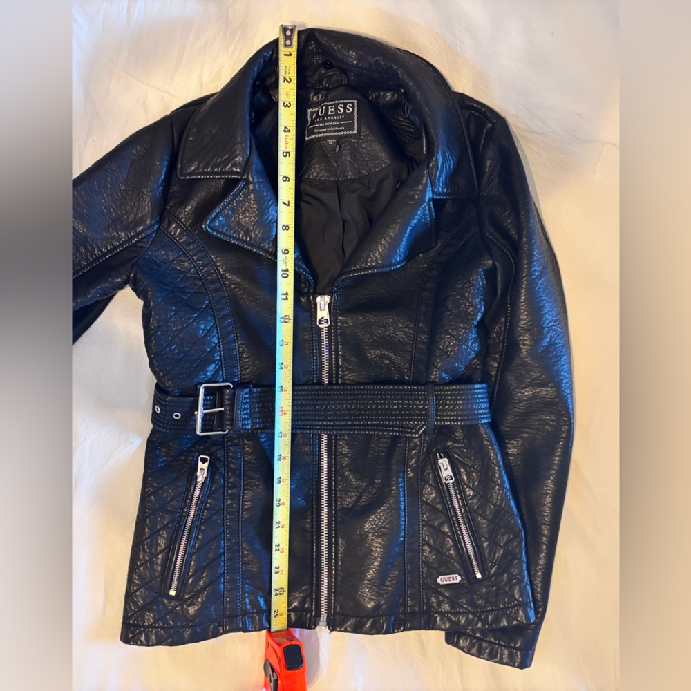 Guess Midnight Black Leather Outerwear - Picture 13 of 16